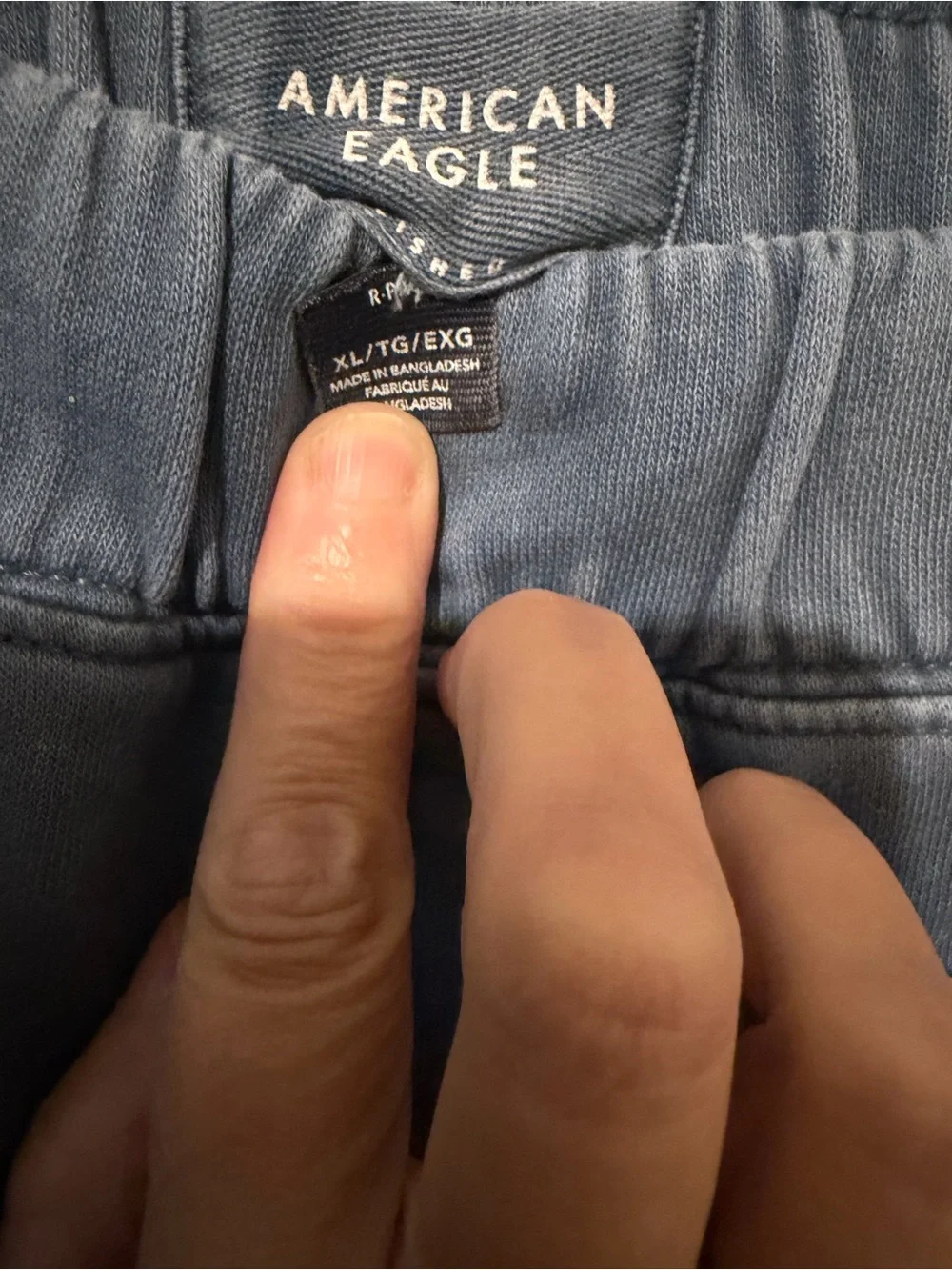 American Eagle Womens Barrel leg Casual Elastic-Waist Blue Pants XL